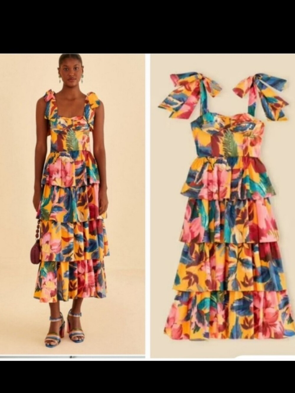 Farm Rio Yellow Painted Maxidress